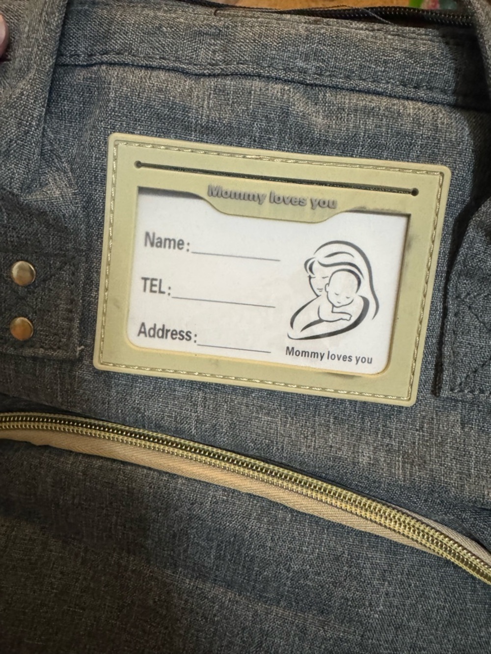 Gray Denim-Style Diaper Backpack - Picture 9 of 12